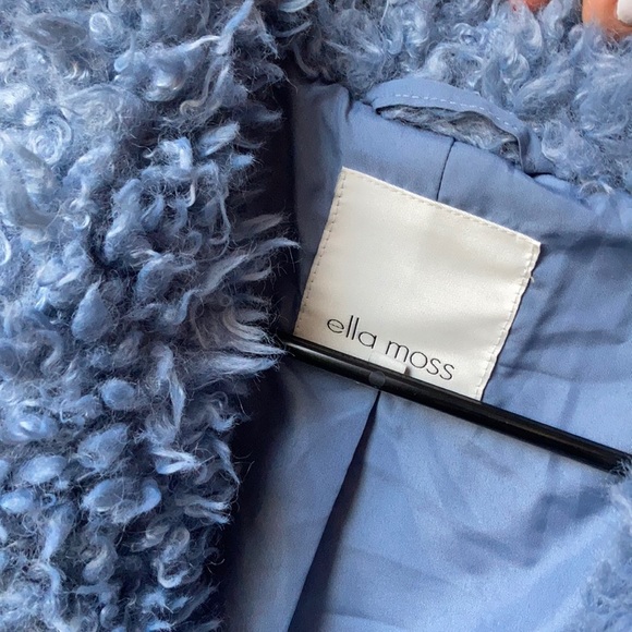 Ella Moss Blue Sasha Faux Fur Sweater Jacket - Picture 4 of 5